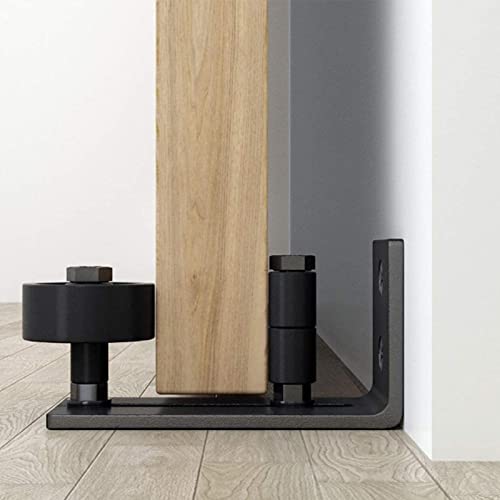 Bodenführung Schiebetür 2 Stück, Einstellbar Boden Rollenführung mit Schrauben, Kohlenstoffstahl Rollen Führung Schiebetür Laufschiene Türführung 8-in-1 Schiebetürbeschlag (Cooles Schwarz, 2er Set)