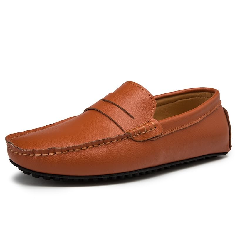 Mens Loafers Penny Driving Loafers Vegan Leather Stitching Details Lightweight Anti-Slip Slip Resistant Outdoor Wedding Slip-ons