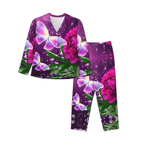 Pyjama violet pour femme EdWal : fini le froid nocturne avec cet ensemble long