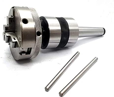 MT3 Shank Revolving Live Center M14x 1 with 65 mm 3 Jaws Self Centering Chuck - Lathe's Tailstock 3MT