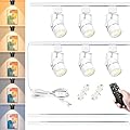 Fuyo Up Plug in Track Lighting with Power Cord, 6-Light LED Track Lighting Kit with 6.6FT H Type Track Lighting Rails, Modern Kitchen LED Track Lighting Fixtures Ceiling Spot Light, White