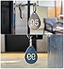 NanTun Stainless Steel Numbered Key Tags Droplet Shape - Durable Metal ID Tags with Key Rings for Organization - Numbers 1 to 100 #5