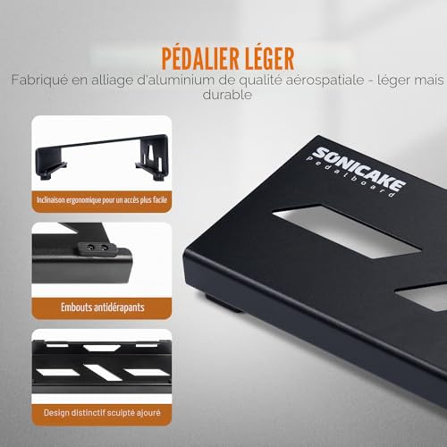 Pedalier de guitare aluminium SONICAKE pour fixer vos pédales d'effets sans encombrement