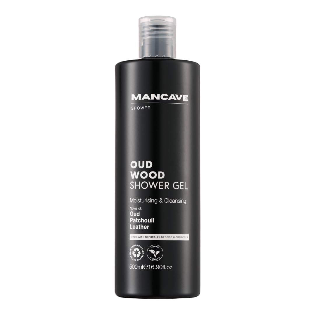 ManCave Oud Wood Shower Gel 500ml for Men, Luxury Body Wash