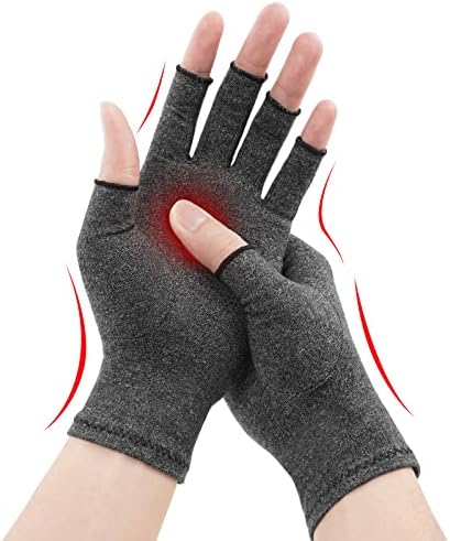 ACWOO Arthritis Gloves, Compression Gloves for Arthritis Pain Relief, Breathable Comfortable Anti-Arthritis Gloves for Women & Men, Fingerless Design, Provide Support and Warmth to Promote Healing (M)