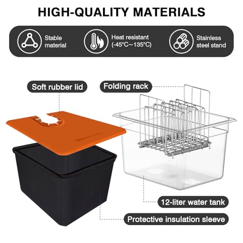 Bac cuisson sous vide 12L anti-flottaison avec support silicone pour thermoplongeur - 3