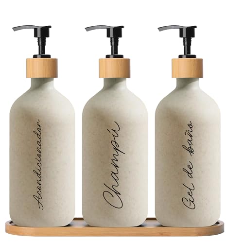 Dispensador De Jabón Baño Kivora – Set De 3 Botes...