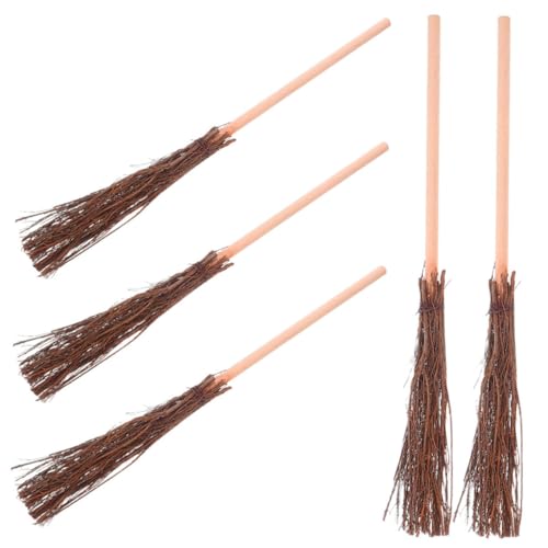 TOYANDONA 5pièces Balais Miniatures Bois pour Décoration Maison de Poupée Outils Miniatures Accessoires de Ménage Réelle