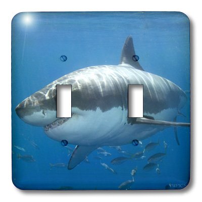 Interrupteur à baïonnette blanc motif requin 3dRose LSP_46322_2 pour décoration murale