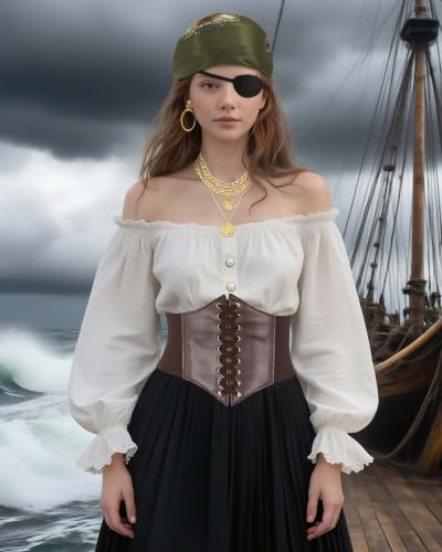 5 Pcs Pirate Costume Accessories Set Women Halloween Medieval Renaissance - image 4