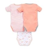 Burt's Bees Baby Baby Bodysuits, 3-Pack Long & Short-Sleeve One-Pieces, 100% Organic Cotton, Graceful Swan, 0-3 Months