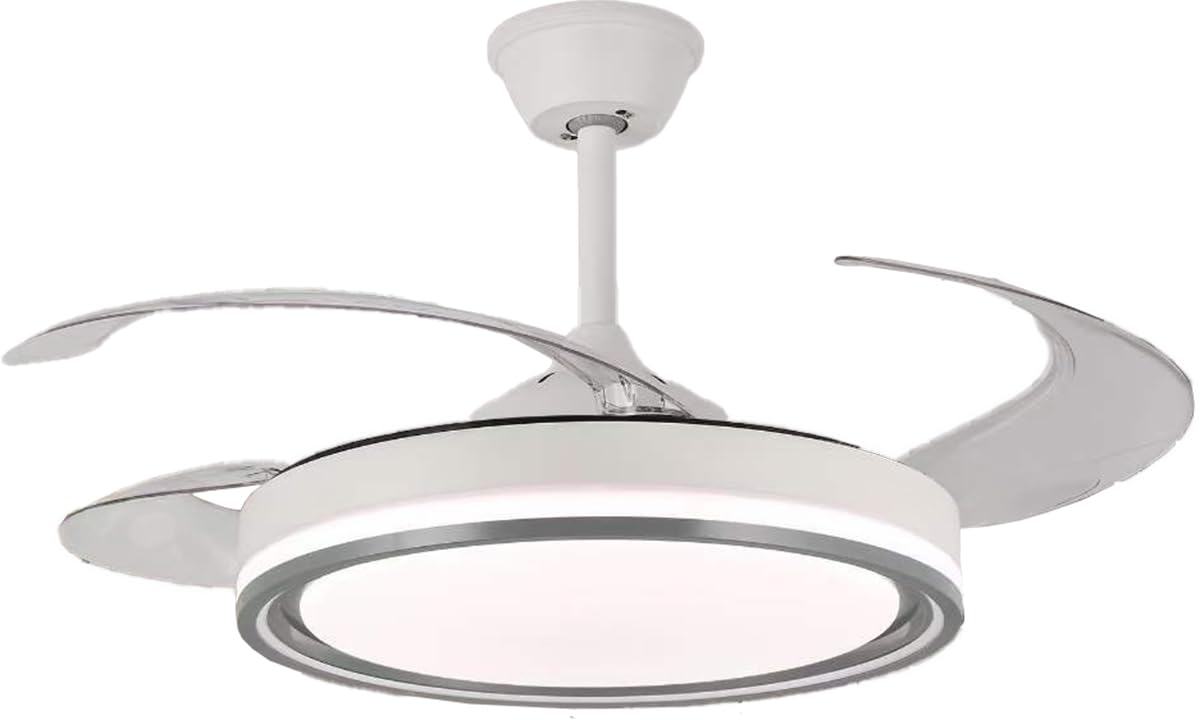 NARVI Ventilador de Techo Silencioso | Control Remoto | 3 Palas Transparentes | Iluminación LED Ajustable 45W | Motor DC Eficiente | Función Invierno/Verano | Blanco — view 8