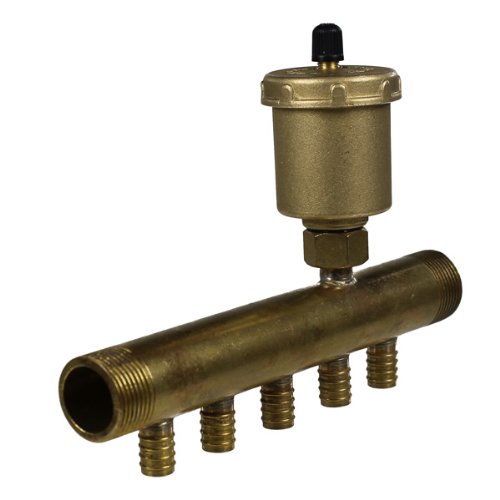 - Collecteurs chauffage tubes PER - Collecteur à glissement 3/4" Mâle-Mâle Purgeur auto 5 départs 12