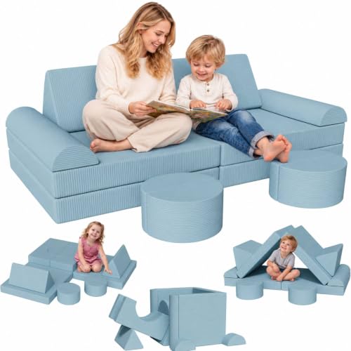 Clevich Spielsofa für Kinder,Kindersofa Bausteine,Oeko-TEX100 Zertifiziert