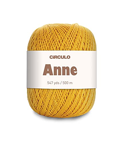 Image of CIRCULO Anne Yarn for Crocheting & Knitting, 100% Mercerized Brazilian Virgin Cotton, Soft Fingering Weight, 547 Yds, 5.19 Oz - Color 7030 Mustard