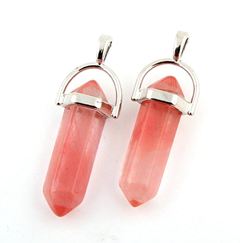 24Pcs Crystal Stone Healing Pointed Chakra Pendants Hexagonal Gemstones Quartz Bullet Shape Diy Charm Beads Random Assorted Color For Necklace Beading Supplies Art Jewelry Making Women Girls Gift #TOP6