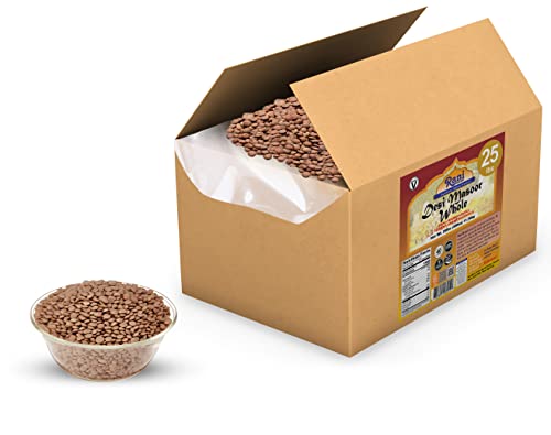 Image of Rani Desi Masoor (Masur) Whole 400oz (25lbs) 11.36kg (aka. Pardina Spanish /American Brown Lentils Whole) Bulk Box ~ All Natural | Vegan | NON-GMO | Kosher | Gluten Friendly | Product of USA