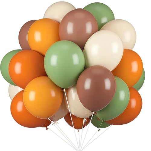 Globos de salvia verde y naranja 60 unidades