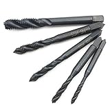  M3/M4/M5/M6/M8 Nitridbeschichteter metrischer Gewindebohrer und Gewindeschneid-Set, Gewindebohrer für Metall, Holz, Kunststoff, 5 Stück