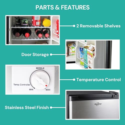 Koolatron KCR45B Mini Fridge For Office Small Refrigerator 1.7 Cu Ft Portable Fridge Thermoelectric Cooler Mini Refrigerator Skincare Fridge Mini Fridge thumb #5