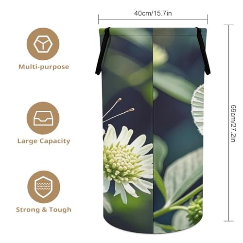 Panier à linge pliable gain de place blanc pour organiser placards et linges
