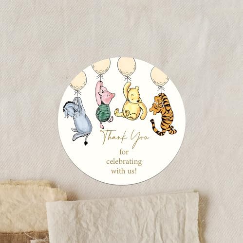 Thank You For Coming Stickers Waterproof 80-Pack Winnie The Pooh Baby Shower Stickers - 2 Inch Thank You For Coming Stickers Pooh Theme Party Decorations - View #5