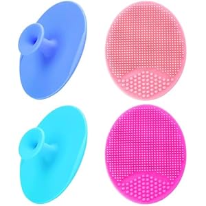 Baby Bath Brush, Baby Cradle Cap Brush, Silicone Massage Brush, Silicone Scrubbers Exfoliator Brush, Skin Scrubber Baby Essential for Dry Skin, Cradle Cap and Eczema (Small-4PCS)