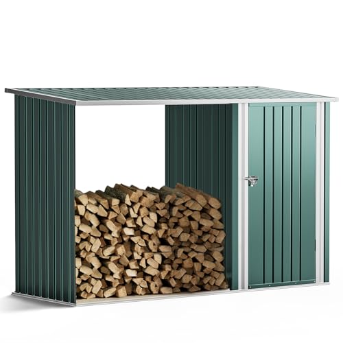 Fellie Metal Log Storage Shed 8x3 FT