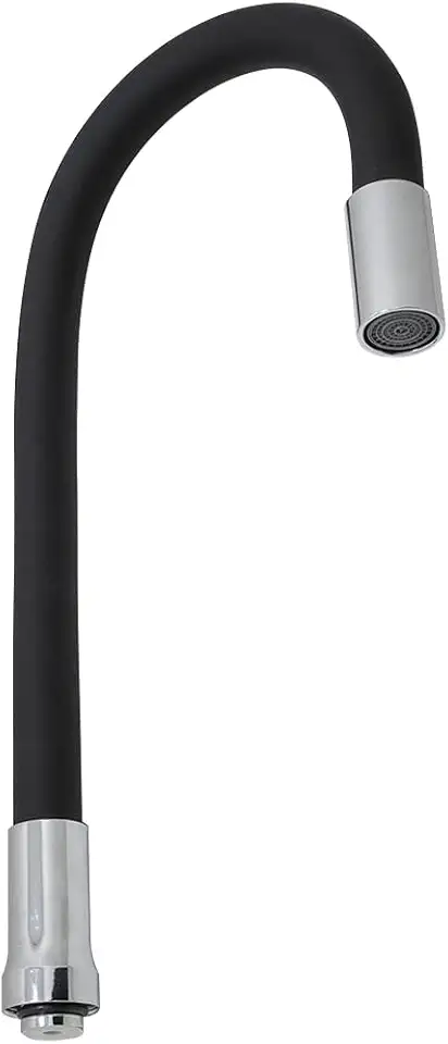 Tubo Cano Flexível Torneira Cozinha Gourmet Silicone Preto com Arejador 3/4"