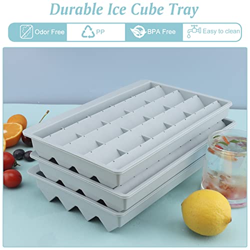 Unigul Ice Cube Tray For Freezer,1'' Square Ice Cube Mold With Lid And Bin, 3 * 40 Pcs Stackable Ice Trays With Tong No Spill Easy Release Making Ice Cubes For Cocktail Whisky Coffee Juice #TOP4