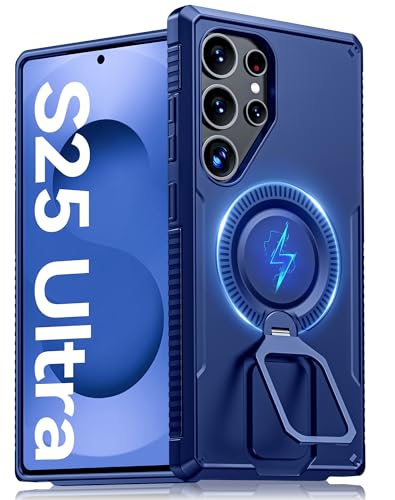 Coque Samsung S25 Ultra avec anneau magnétique et béquille de support intégrée