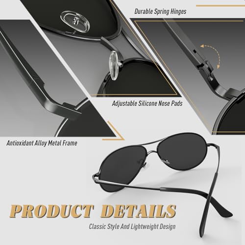 Image of CGID Polarized Sunglasses Men Womens Pilot Style Mirrored Shades UV400 GA61