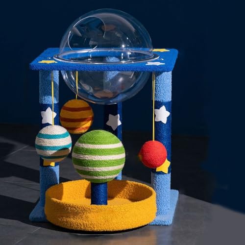 ペットライフスタイル製品 爪とぎポスト キャットタワー アクティビティセンター、小型2階建て猫用クライミングフレーム キャットツリー、クリエイティブでかわいい猫用ベッド、ムーンレストプラットフォーム、爪とぎ,M