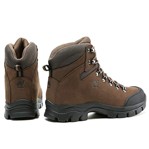 Camel Crown Mens Hiking Boots Outdoor Trekking Backpacking Boot Mid Hiker Boot For Men Genuine Leather #TOP5