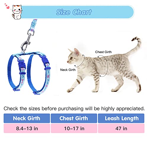 Cat Harness and Leash Set - Pack of 2 - Escape Proof Soft Adjustable Harness and Leash Set for Cats Walking, Easy… - Image 3