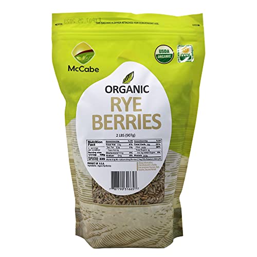 McCabe Organic Rye Berries - Whole Rye Berries 2 Lbs | USDA Certified Organic and CCOF Certified | Product of USA