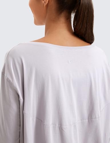 Image of CRZ YOGA Long Sleeve Workout Shirts for Women Loose Fit-Pima Cotton Yoga Shirts Casual Fall Tops Shirts