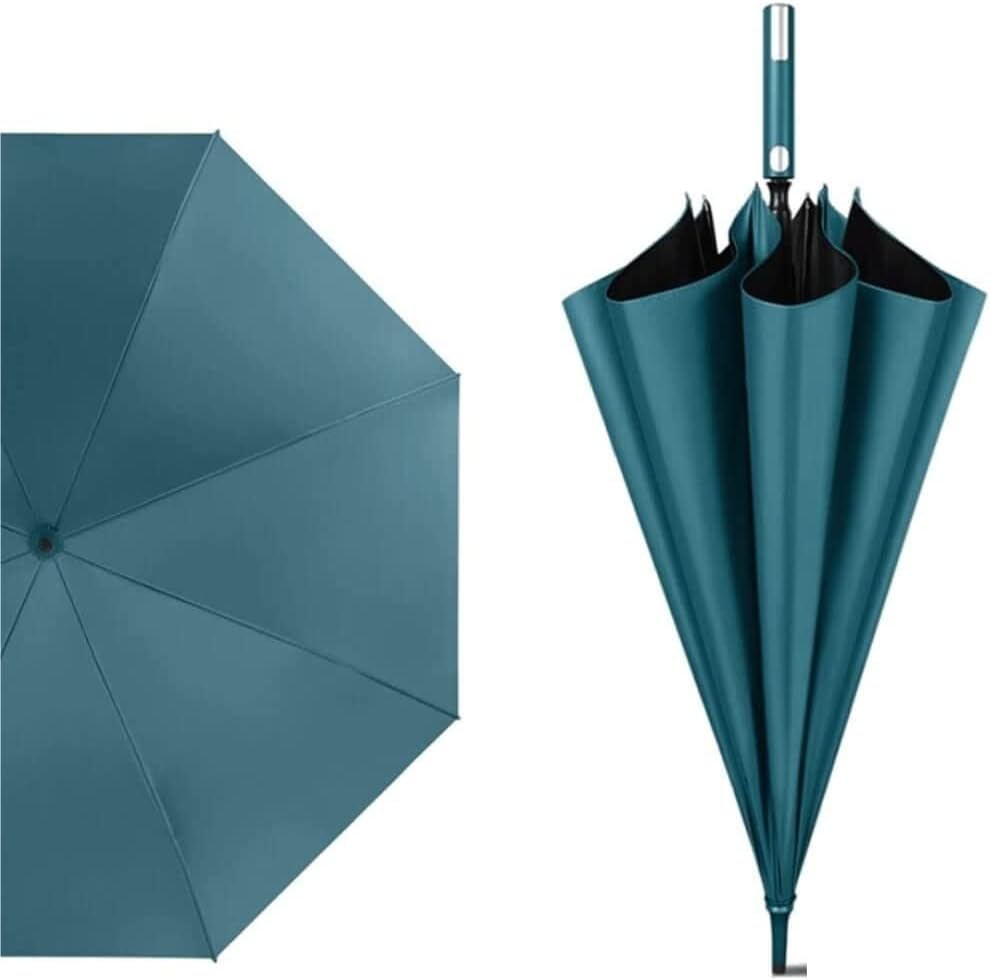 Car Umbrella Travel Umbrella Large Automatic Open Golf Umbrella Extra Large Oversize Vented Stick Umbrellas Umbrellas for Rain Windproo (Color : D)