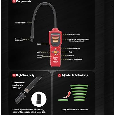 UNI-T Uni-Trend UT336A Refrigerant Leak Detector CFCs HCFCs Hfcs Leakage Tester for Air Conditioning Automobile Refrigerator Maintenance