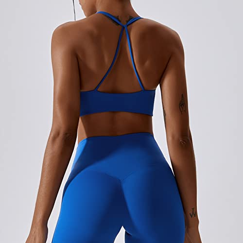 Image of ABOCIW Workout Sets for Women Twist Front Halter Sports Bras High Waist Legging 2 Piece Exercise Gym Yoga Outfit