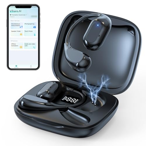Traducteur instantané écouteur 150 langues avec Bluetooth 5.4 et autonomie longue durée