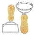 Ravioli Stamp Maker Cutter,Mold with Wooden Handle and Fluted Edge,Pasta Press Kitchen Attachment for perogis and ravioli（1 Round & 1 Square）