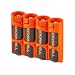 Storacell by Powerpax SlimLine AA Battery Caddy, Orange, Holds 4 Batteries