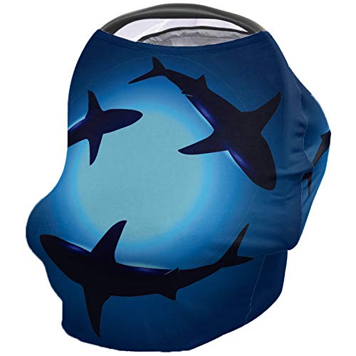 Shark Nursing Cover for Breastfeeding Car Seat Canopy