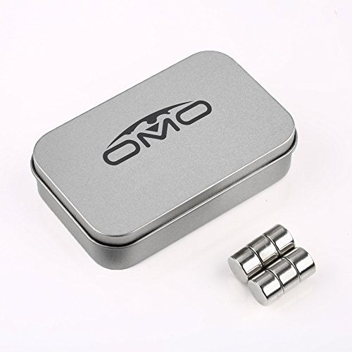 OMO Magnetics ネオジムマグネット ネオジウム磁石 N50 円形 丸型 12x8mm ニッケルメッキ 専用ケース付き 科学実験 生活収納 オフィス汎用(6個セット)