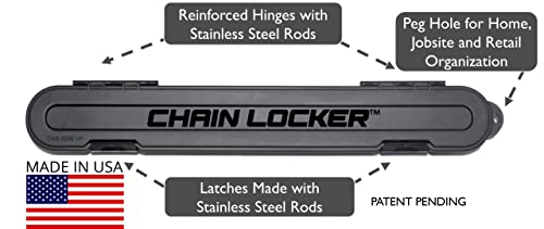 Chain Locker Original Chainsaw Chain Storage Case Orange Organization Box Universal For 6”, 8”, 10”, 12”, 14”, 16”, 18” And 20” Blade Chains Made In Usa #TOP5