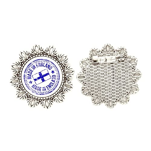 Broche de plata con la bandera del Reino Unido e Inglaterra acabado premium