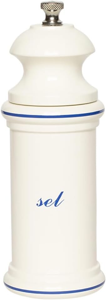 Fletchers' Mill Provencal Salt Mill, White with Blue "Sel" - 6 inch