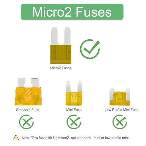 Image of KMH 20A Micro2 Fuse Kit Automotive Blade Fuses Kit for Car, Truck, RV, Boat, Motorcycle and Marine Vehicles |Circuit Breaker Protection Electronic Fuses Holder Safe Power Distribution, Pack of 5