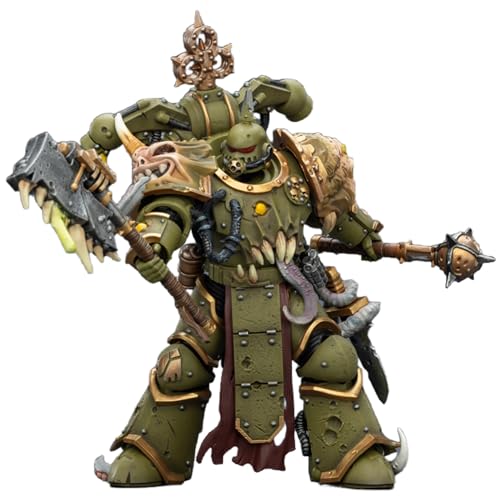 Image of JOYTOY Warhammer 40k Death Guard Plague Marine 1 /18 Action Figure | Bubotic Axe & Plague Knife, Collectible, Ages 15+, 4.8-inch